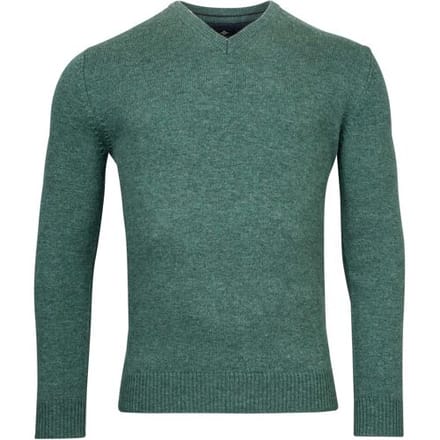 Baileys Trui Lambswool V-Neck Single Knit Misty Green / male