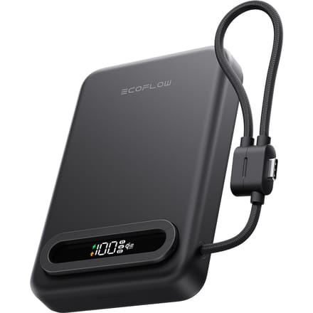 EcoFlow RAPID Mag Qi2.2 Magnetische Powerbank (10.000 mAh, 25 W, ingebouwde USB-C-kabel)