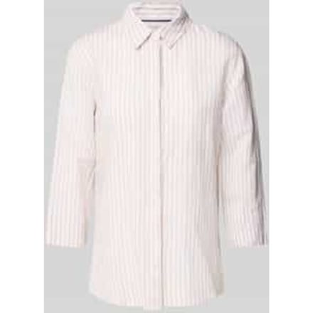 Regular fit linnen blouse met 3/4-mouwen, model 'Vickie'