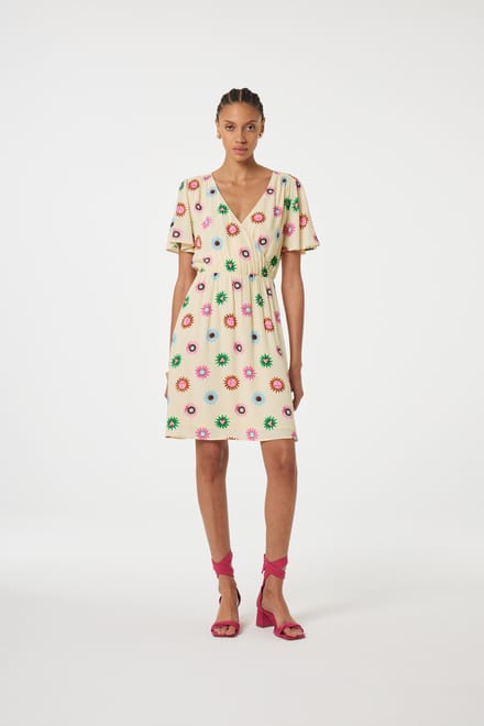 Fabienne Chapot Asha Dress Warm White/pink Drea Maat: 34 | Mini Jurken Outlet | Dames | Roze