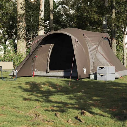 Vidaxl Tente Familiale, 6 Personnes, Marron, Vert, Imperméable