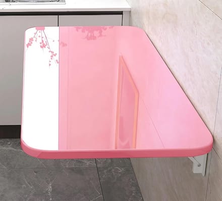Klaptafel - Wandbureau - Ruimte Besparen - Inklapbaar Ontwerp - Compact - Roze