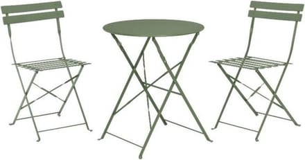 Pro Garden bistroset staal groen 3-delig
