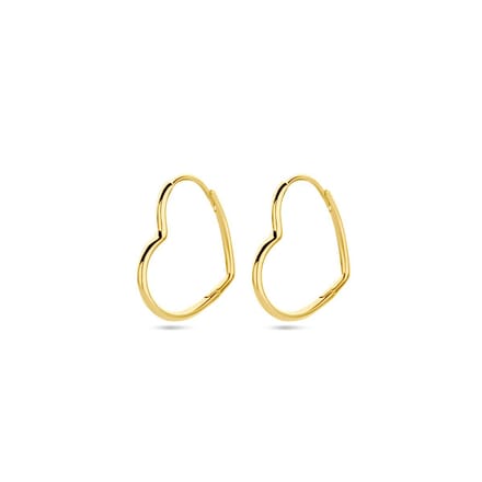 Zilver Verguld (Geel) Oorringen Hart 1 Micron 2103492