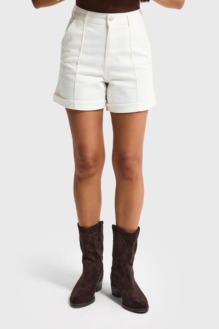 It's Basic - MINI DENIM SHORT - OFF WHITE