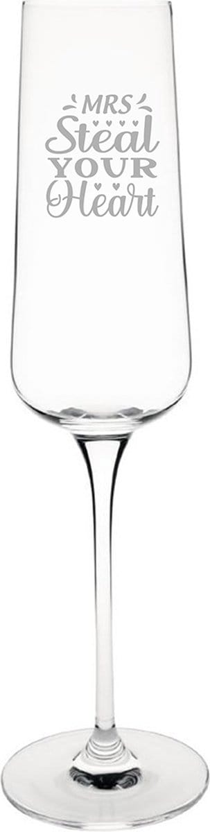 Gegraveerde Champagneglas 27cl Mrs. Steal your heart