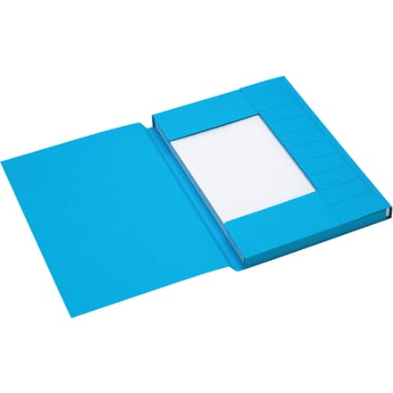 Dossiermap Secolor A4 3 kleppen 100% gerecycled karton 250 gr blauw