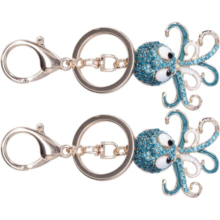 2 STKS Mode Octopus Vorm Strass Sleutelhanger Sleutelhanger Tas Charm Hanger Cadeau(Roosrood Roosrood ) gray