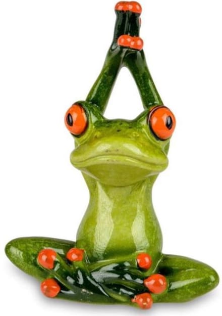 Sculptuur kikker happy meditatie