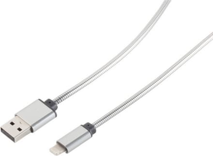 USB Lade-Sync Kabel USB A/ 8-pin Steel Silber 1m