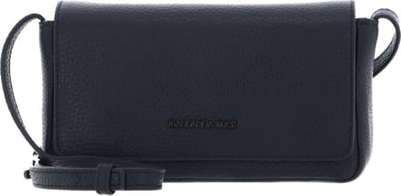 MANDARINA DUCK Leren Schoudertas Mellow Leather Crossover Bag Dress Blue Donkerblauw