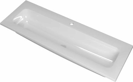 INK Reflekt polystone wastafel met 1 kraangat 120 x 40 x 1,5 cm, glanzend wit