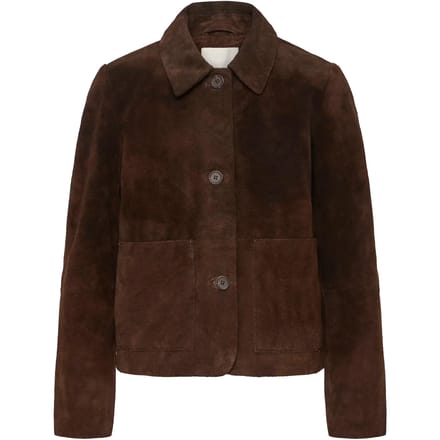Leren jack met kentkraag model 'ALAVA'