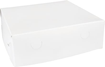 Zwanenhals/ verzenddoos - Taartdoos - Gebaksdoos - karton - 25x25x8cm - duplex - wit - 100 stuks
