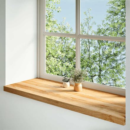vidaXL - Vensterbanken - 2 - st - 110x40x2 - cm - massief - eikenhout - lichtbruin