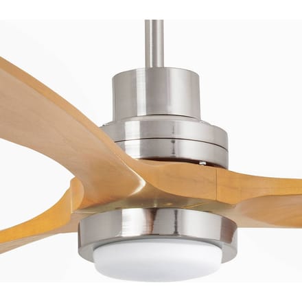FARO BARCELONA Plafondventilator Lantau L LED nikkel/licht grenen