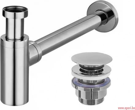 Wastafel Sifon Compact en Clickwaste - Chroom