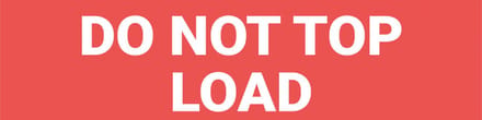 Do not top load sticker, oranje wit 300 x 75 mm