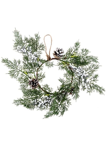 SANTEX - Krans van dennenappels en spar 30 x 14 cm, hangdecoratie