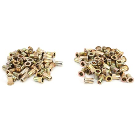 100 stuks Klinkmoer Kleur Verzinkt Platte Kop Draadmoer Kit Hardware Accessoires M5