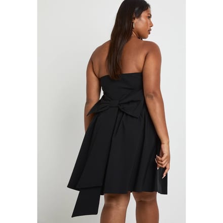 boohoo Dames Plus bandeau met strik op de rug skater | Black | Maat: 26