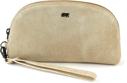 Bear Design Suède Make Up Tasje / Etui Round Beige