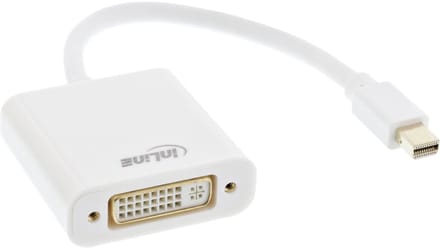 InLine® Mini DisplayPort naar DVI adapter, wit, 0,15 m