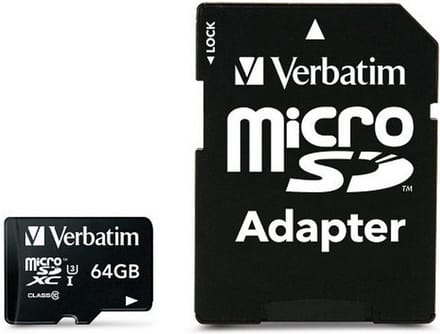 Verbatim PRO microSDXC-kaart 64 GB Class 10, UHS-I, UHS-Class 3 Incl. SD-adapter
