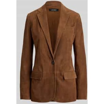 regular fit blazer van echt suède