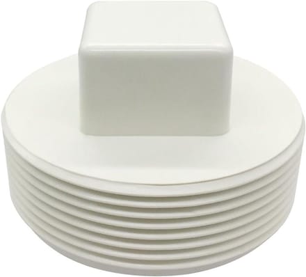 PVC Schroefdraad Plug - Eindkap Pijp - Afsluiten Leiding - Corrosiebestendig Materiaal - 2-1/2 Inch - Wit