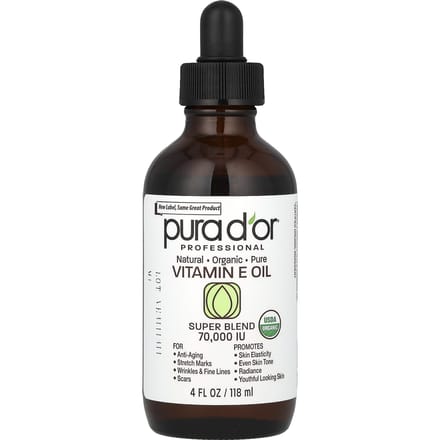Pura D'or, Professional, Huile de vitamine E, 70 000 UI, 4 fl oz (118ml) black