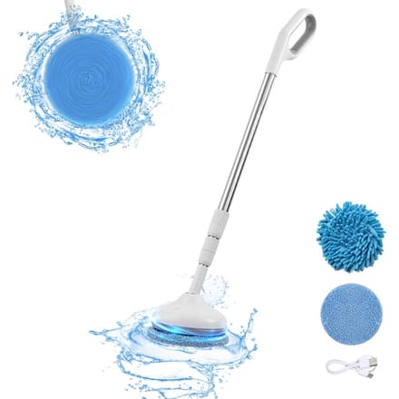 Elektrische Spin Schrobber Oplaadbaar Draagbaar Elektrische Spin Mop Reiniger met Vervangbare Borstelkoppen wit