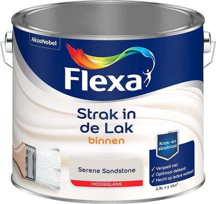 Flexa - Strak In De Lak Binnenlak Hoogglans - Serene Sandstone - Mengverf - 2,5 L