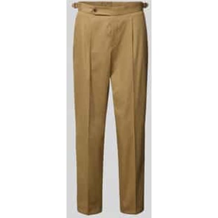 Tapered bandplooibroek van katoenmix, model 'PERINO'