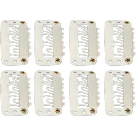 100 stuks Pruik Klikclip U-vorm 6 Tanden Veilige Haarstuk Kamclips voor DIY Hairextensions Hoed Beige white