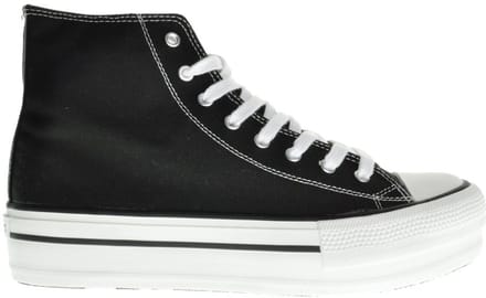 Zwarte Canvas Sneaker Plateau maat 35