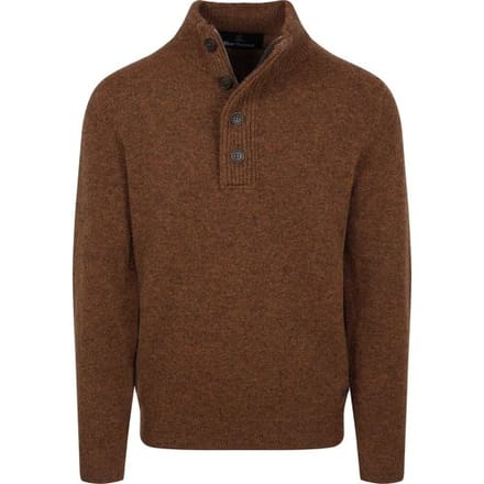Barbour Mocker Trui Wol Bruin - Maat XXL - Heren - Quarter zip