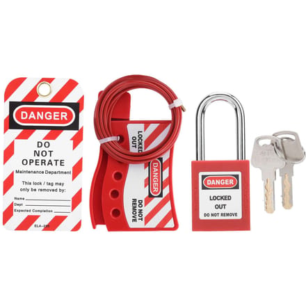 Câble de sécurité Cadenas d'ingénierie Consignation Dispositif de verrouillage Étanche Durable pour Fixer Mécanique red