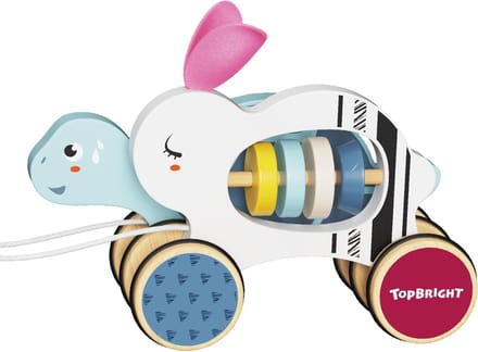 Topbright Hare & Tortoise Houten Trekfiguur TB-121104