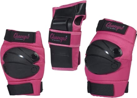 Champz Skate Beschermset – Kinderen – Roze/Zwart – Medium (35-38 EU)