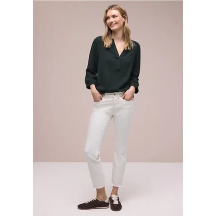 3/4-mouwen blouse in mousseline kwaliteit