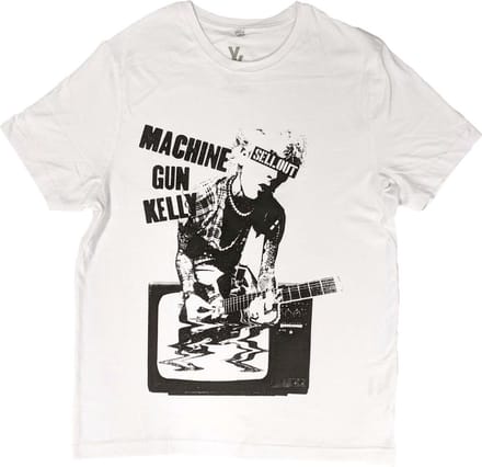 Machine Gun Kelly - TV Warp Heren T-shirt - S - Wit