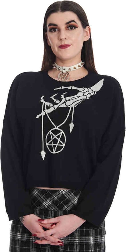 Banned - Night Whisper Pentagram Gebreide trui - XL - Zwart