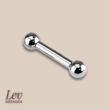 Lev Sieraden - Chirurgisch stalen Micro barbell piercing - 0.8mm dik met 5 mm balletjes - Wenkbrauw piercing