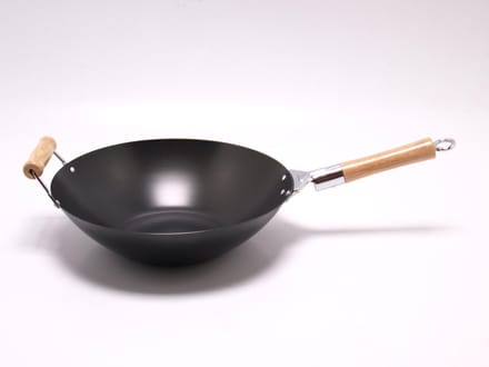 Voccelli Wokpan met lange greep - ø 35 cm - Zwart