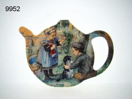 Theetip Ot en Sien Wat denkt poes - Geharo - 13 cm - melamine - nostalgisch