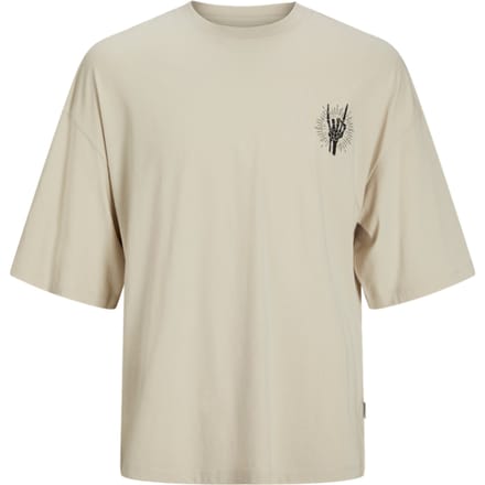 Jack & Jones - Heren Tee SS Charge Oversize Fit Tee - Beige - Maat L