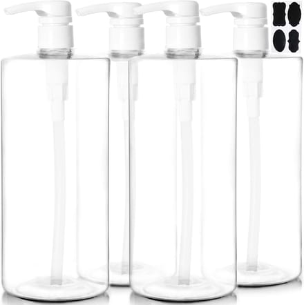 Famanu – Shampoo- en conditionerdispensers met RVS pomp – Set van 3 – Zwart