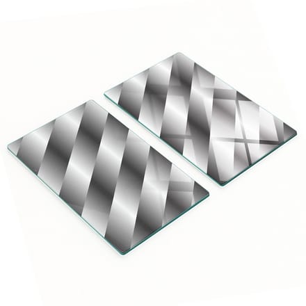 Set van 2 geharde glazen panelen met abstracte strepen, 2x30x52 cm
