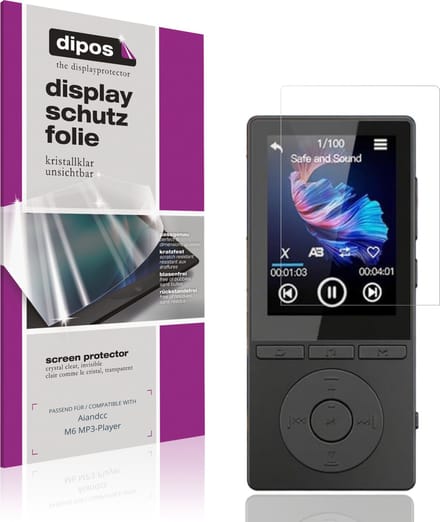 dipos – 4x Beschermfolie geschikt voor Aiandcc M6 MP3-Player | Krasbestendige & heldere Screenprotector Ultra-Thin